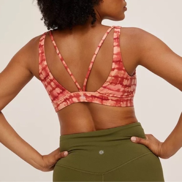 Athleta Exhale Powervita Sports Bra, Coral Tie Dye, Size 1X - Picture 2 of 9